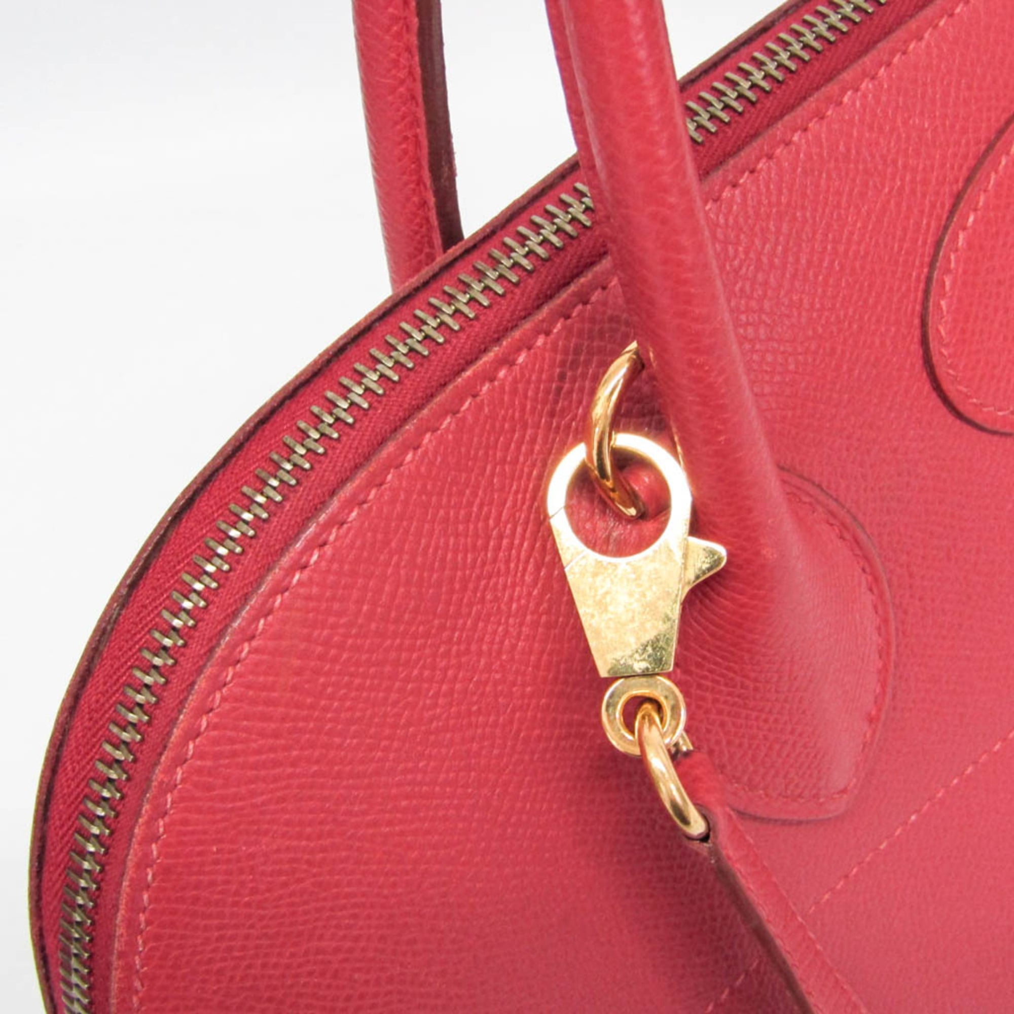 Hermes Bolide Courchevel Red Leather Handbag (Pre-Owned)
