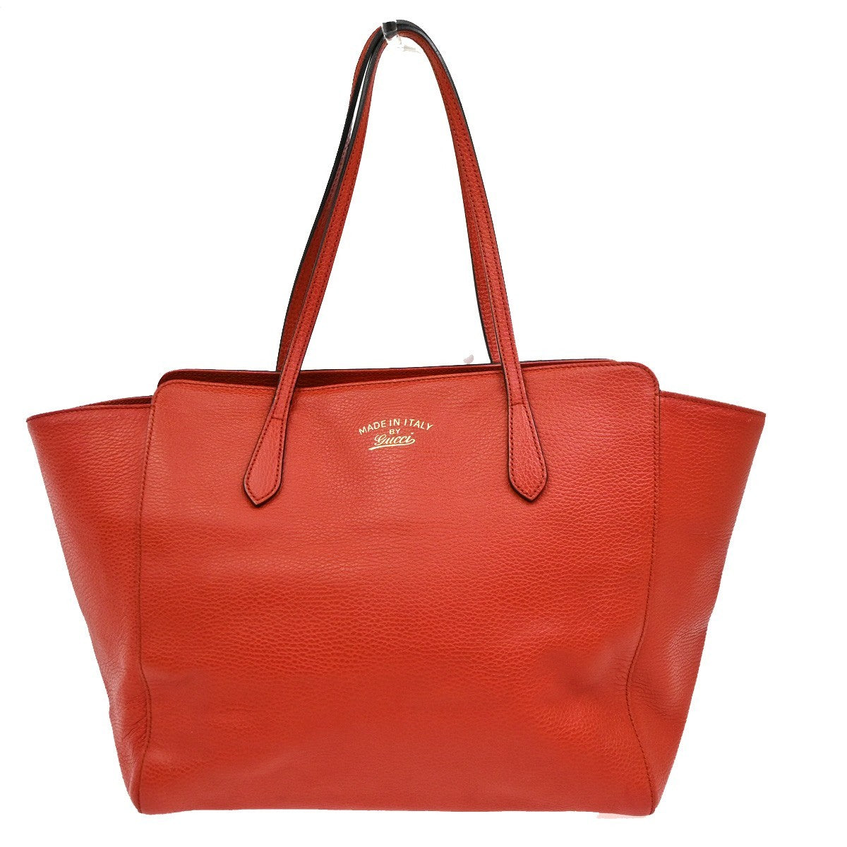 Gucci Swing Tote Leather Red Leather Tote Bag Bag (Pre-Owned)