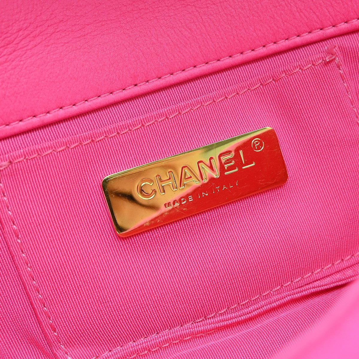 Chanel 19 Belt Quilted Jersey Pink Canvas Shoulder Bag Bag (Pre-Owned)