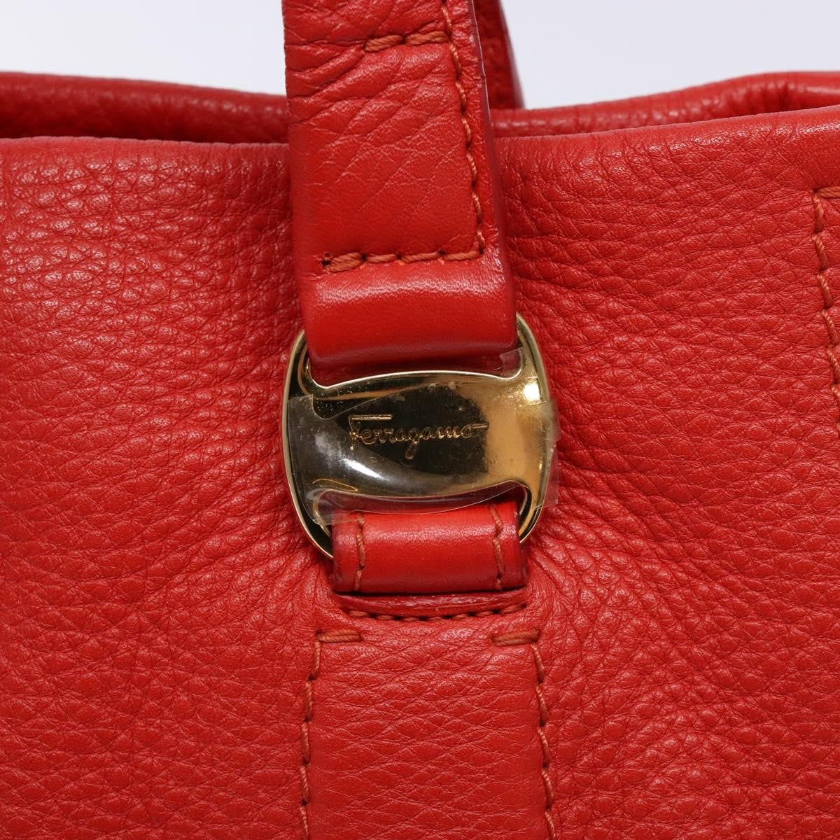 Salvatore Ferragamo Vala Leather Red Leather Bag (Pre-Owned)