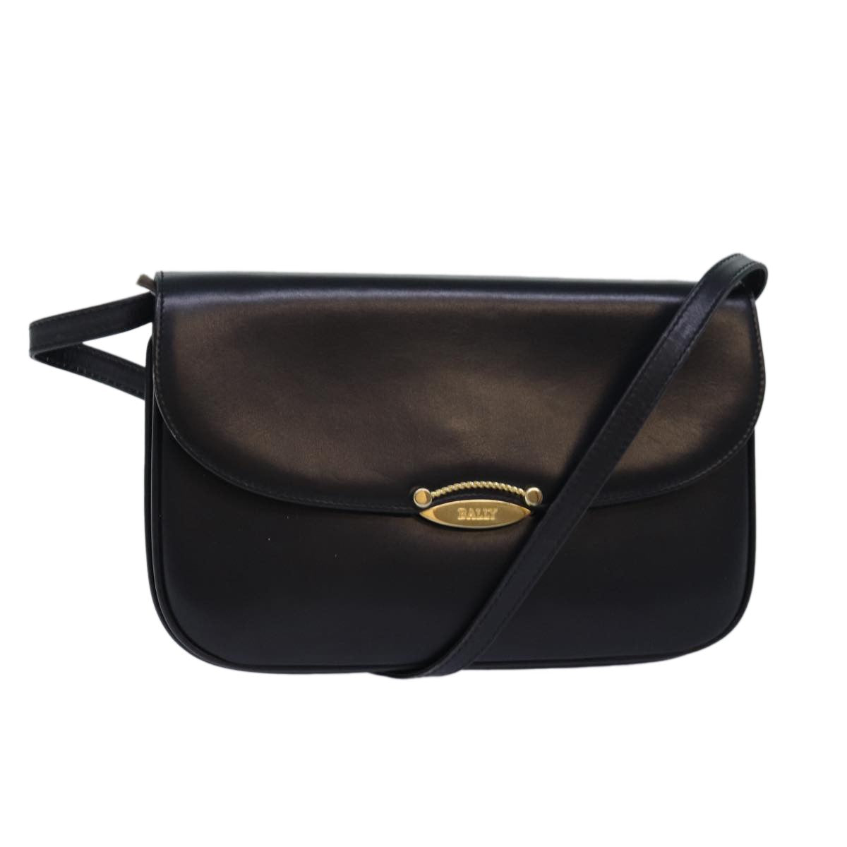 Bally Vintage Leather Black Leather Shoulder Bag Bag (Pre-Owned)