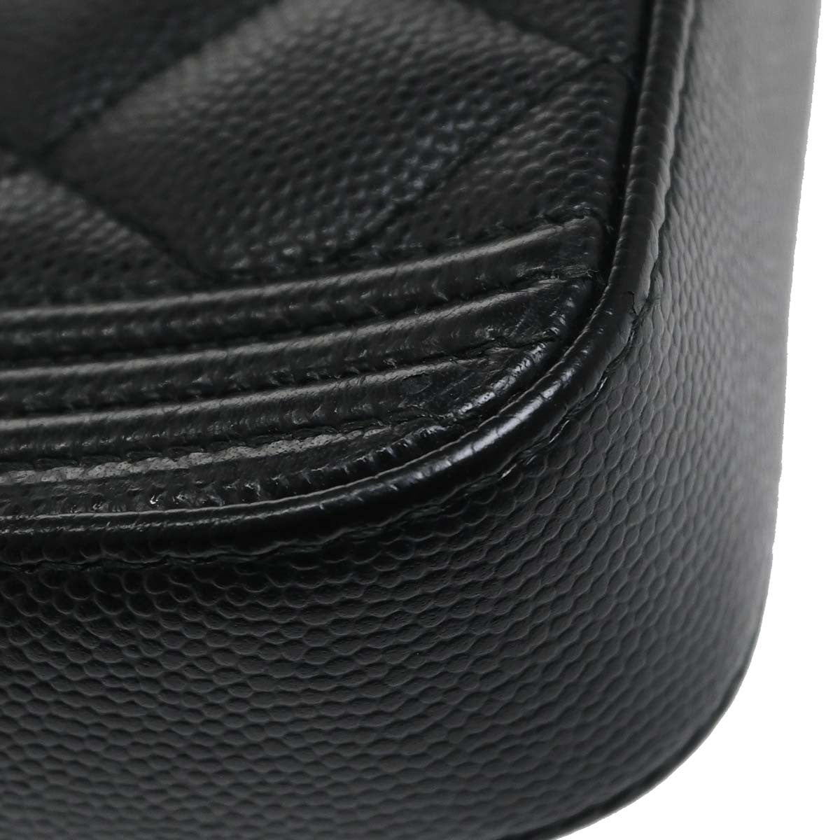 Chanel Boy Double Zip Clutch With Chain Quilted Lambskin Black Leather Clutche & Pouche Bag (Pre-Owned)