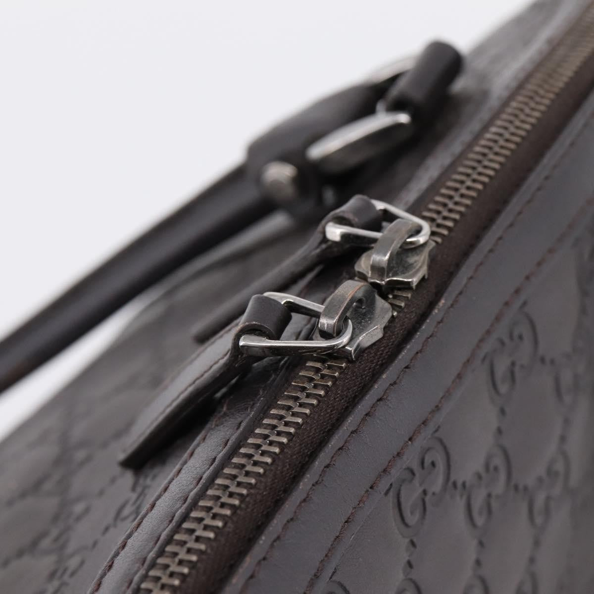 Gucci Gg Charm Convertible Dome Satchel Guccissima Leather Brown Leather Handbag (Pre-Owned)