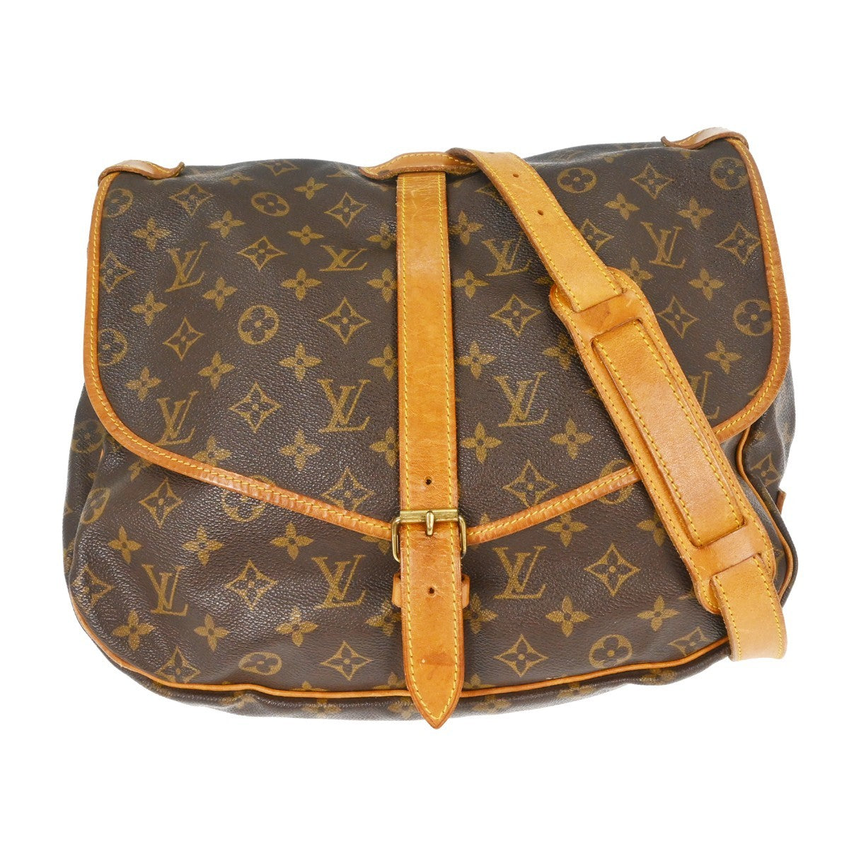 Louis Vuitton Saumur Monogram Canvas Brown Canvas Shoulder Bag Bag (Pre-Owned)
