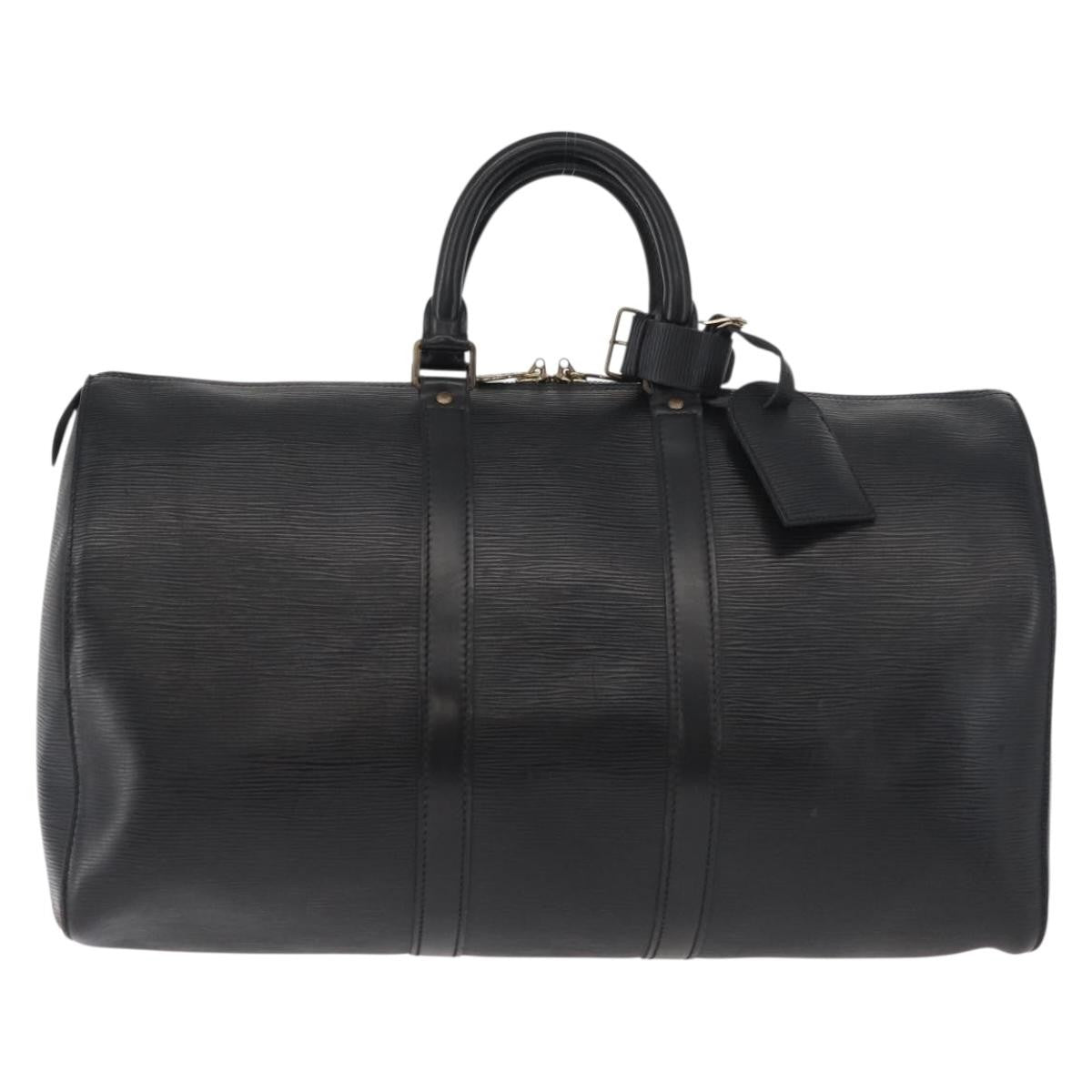 Louis Vuitton Keepall Epi Leather Black Leather Travel Bag Bag (Pre-Owned)