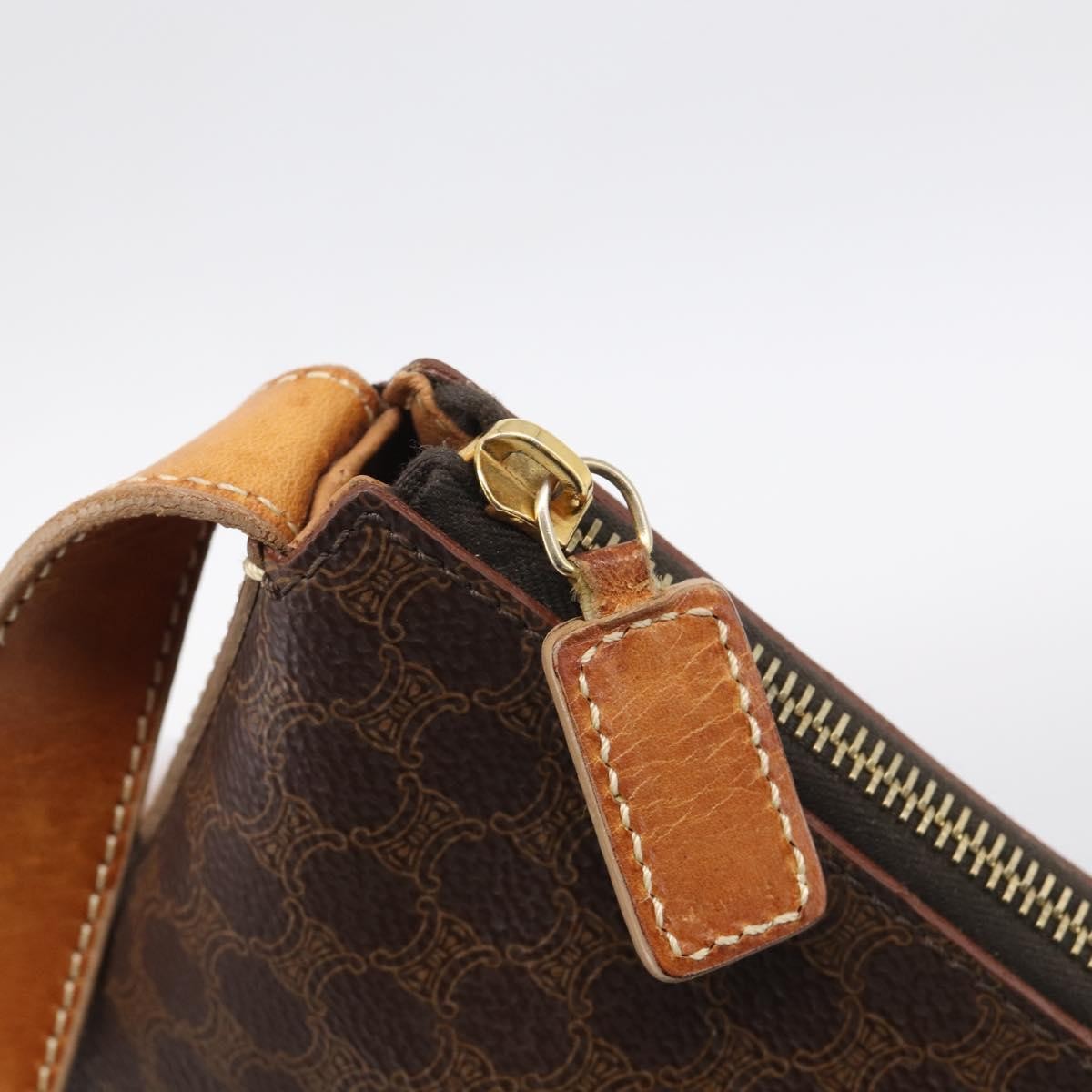 Celine Macadam Shoulder Pvc Leather Brown Canvas Crossbody Bag Bag (Pre-Owned)