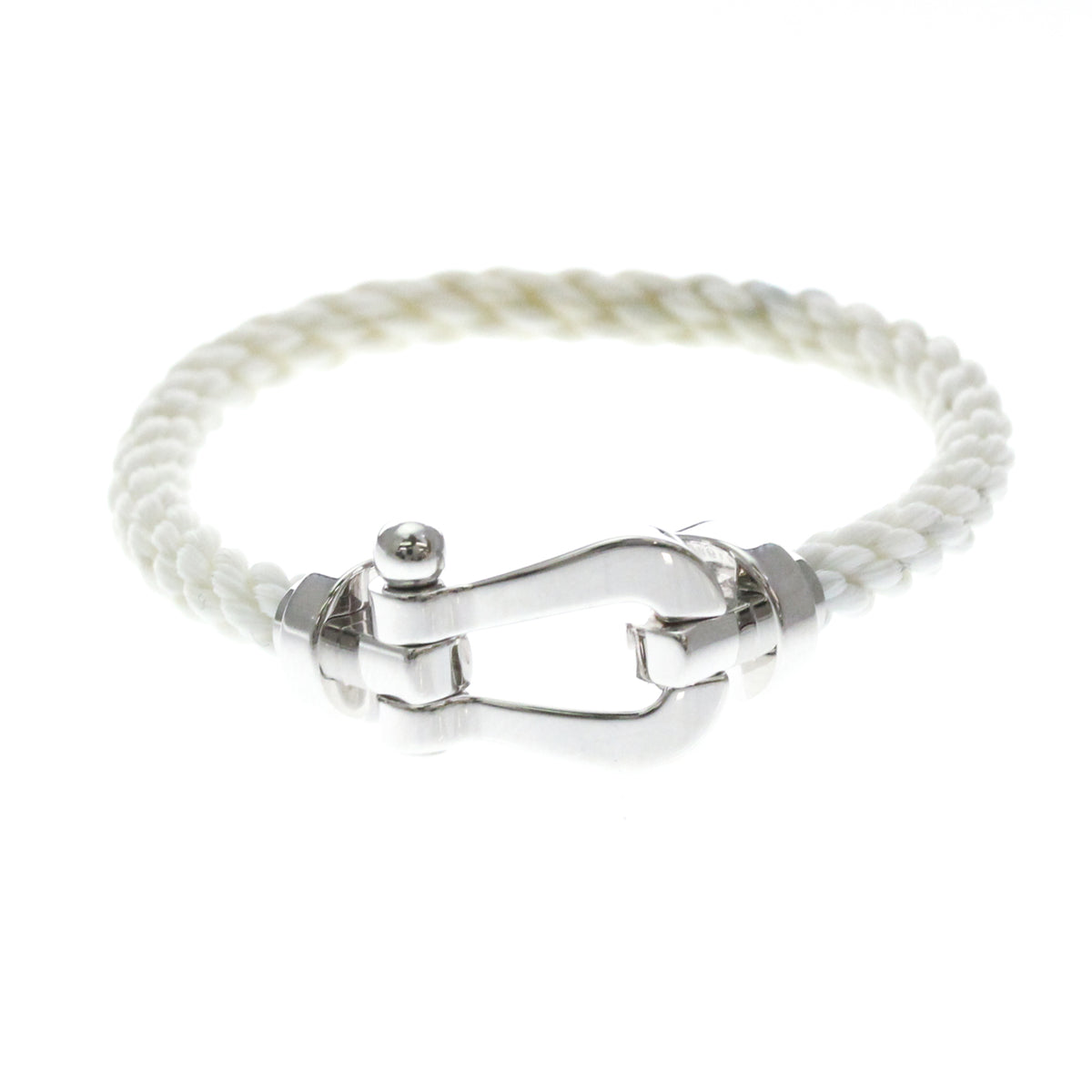 Fred Paris Force 10 Interchangeable Woven Cord And 18K Rose Gold With Diamonds Silver White_Gold Bracelet Jewelry (Pre-Owned)