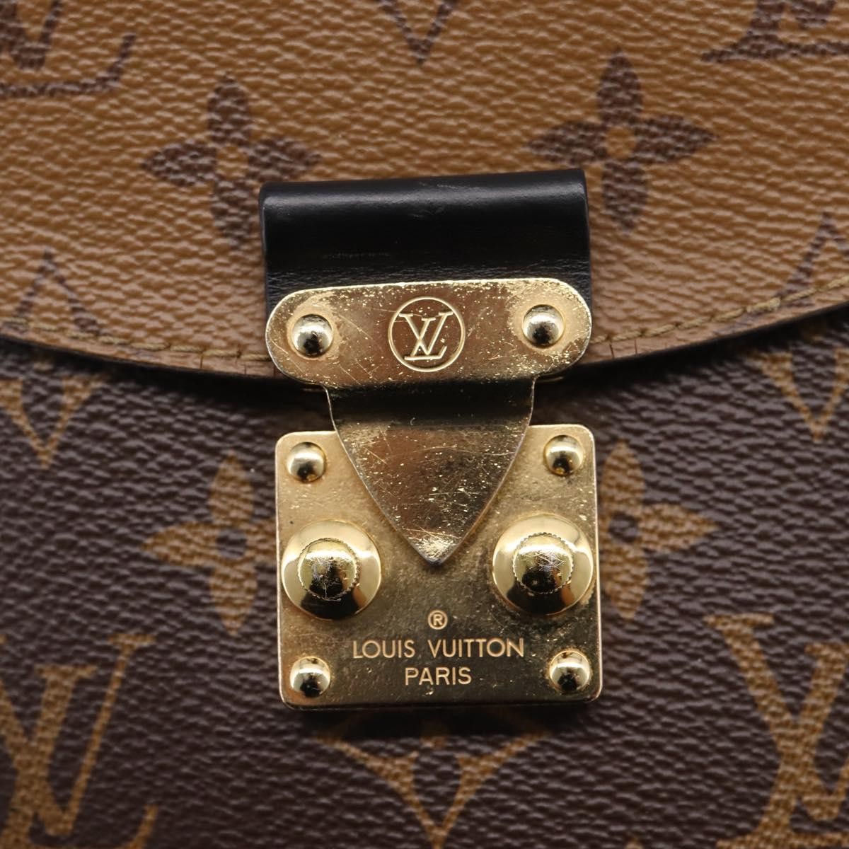Louis Vuitton Camera Box Nm Studded Reverse Monogram Canvas Brown Canvas Handbag (Pre-Owned)