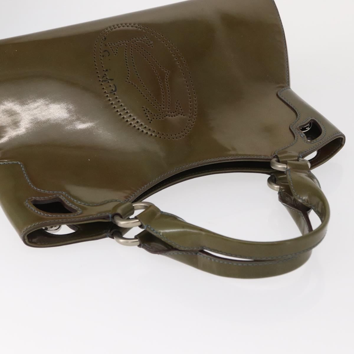 Cartier Marcello Patent Leather Khaki Patent_Leather Handbag (Pre-Owned)