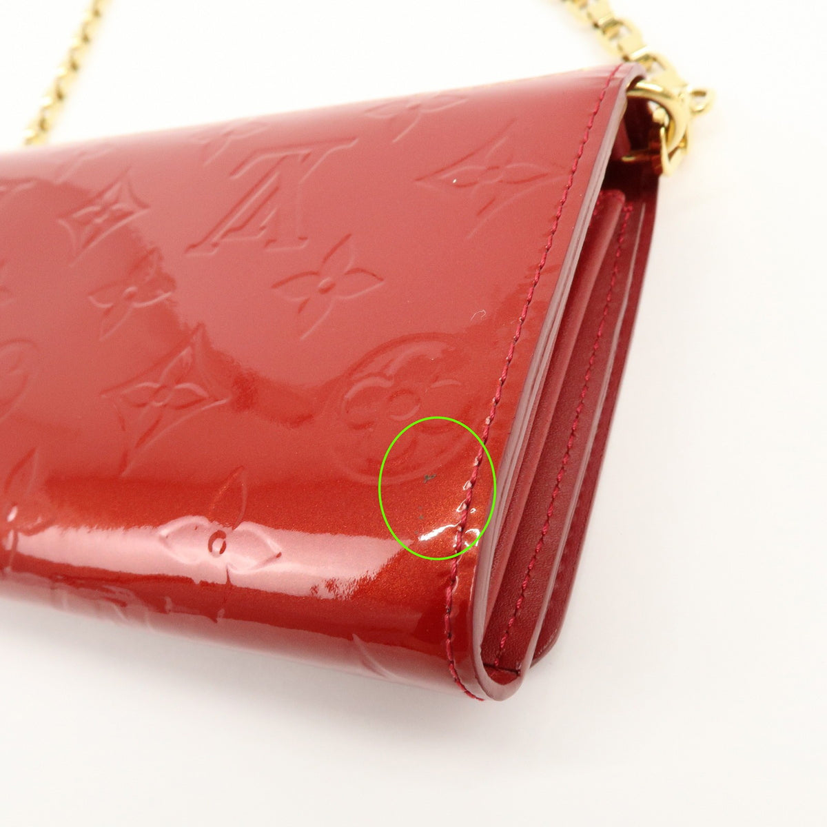Louis Vuitton Chaine Monogram Vernis Red Patent_Leather Crossbody Bag Bag (Pre-Owned)