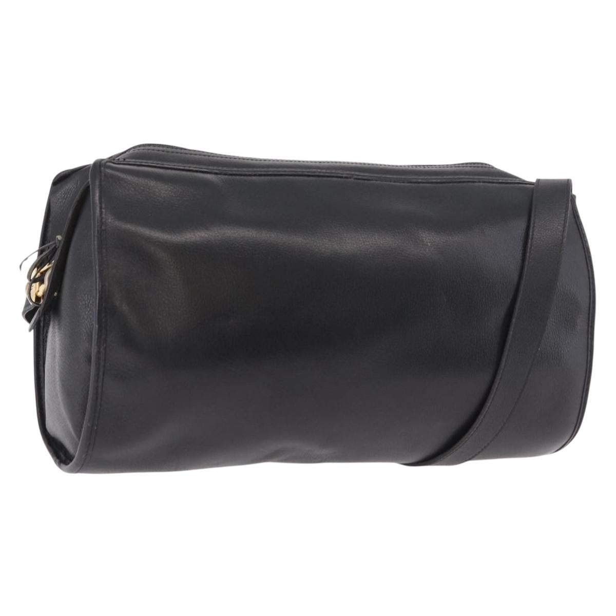 Christian Dior Vintage Leather Black Leather Shoulder Bag Bag (Pre-Owned)