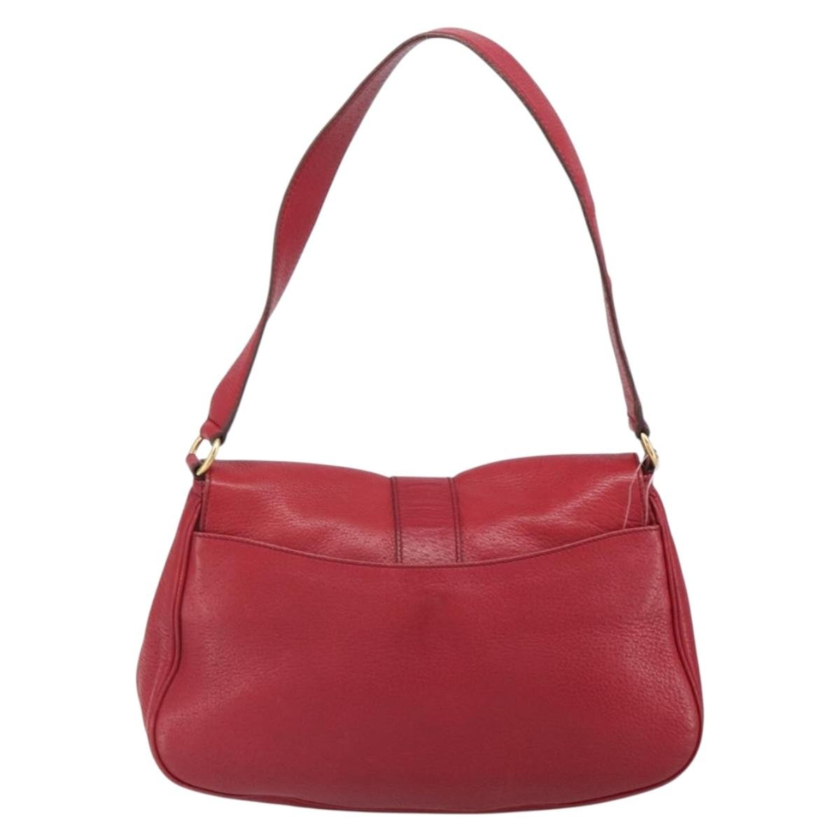Salvatore Ferragamo Gancini Leather Red Leather Shoulder Bag Bag (Pre-Owned)