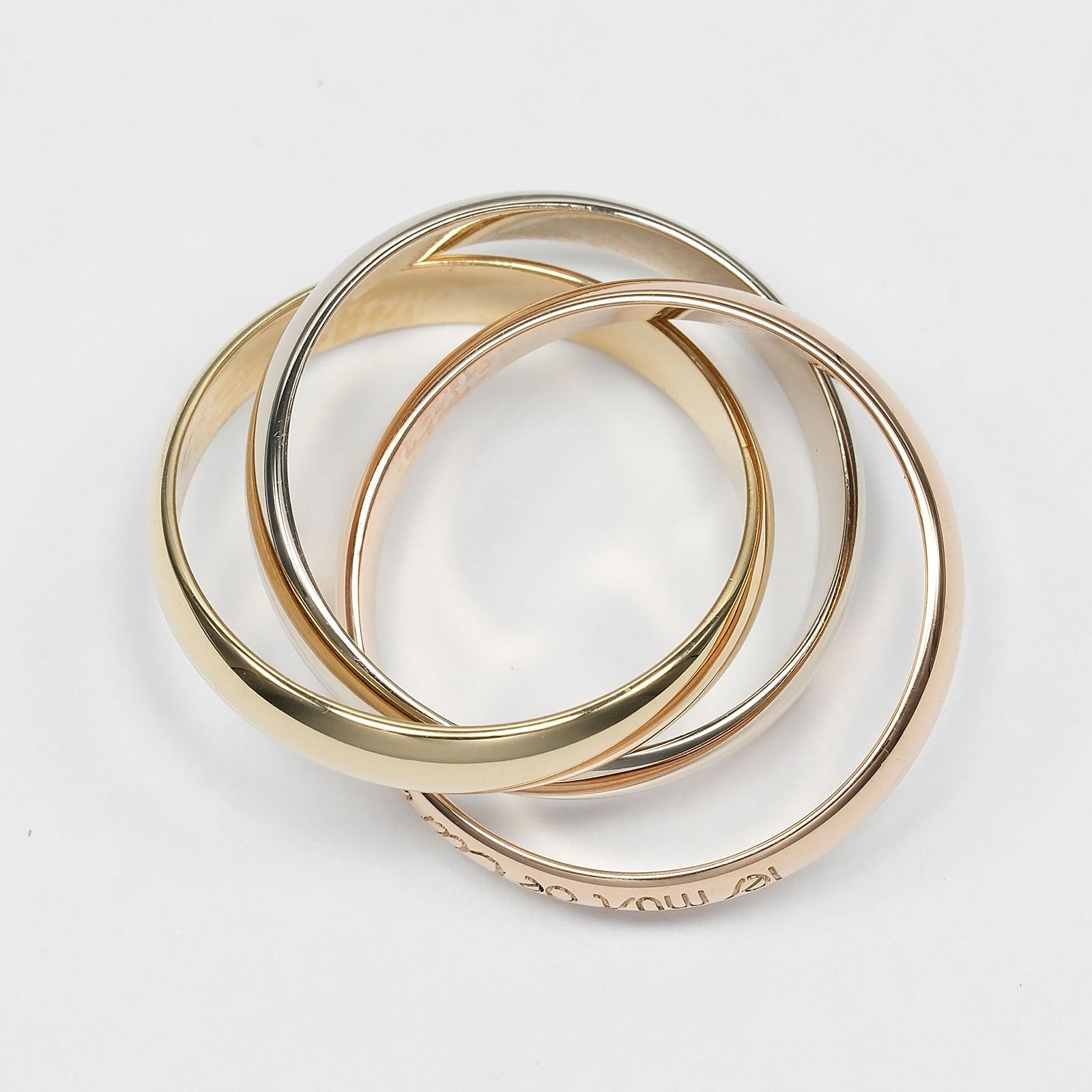 Cartier Trinity 18K Tricolor Gold Gold Yellow_Gold Ring Jewelry (Pre-Owned)