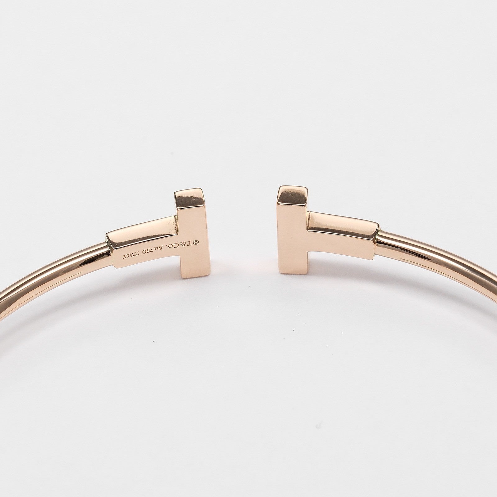Tiffany & Co. T Wire 18K Rose Gold With Diamonds Gold Pink_Gold Bracelet Jewelry (Pre-Owned)