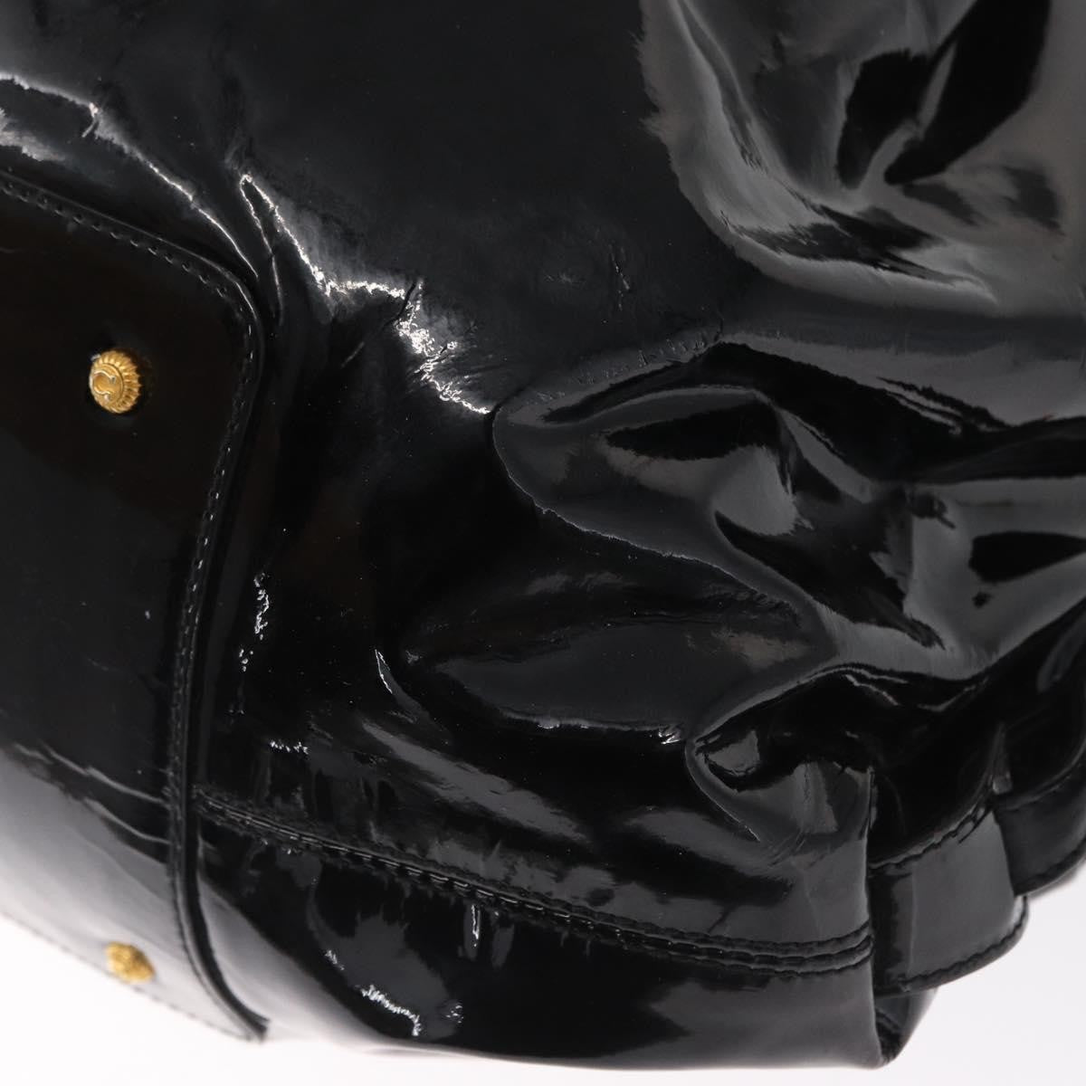 Salvatore Ferragamo Gancini Tote Patent Leather Black Patent_Leather Tote Bag Bag (Pre-Owned)