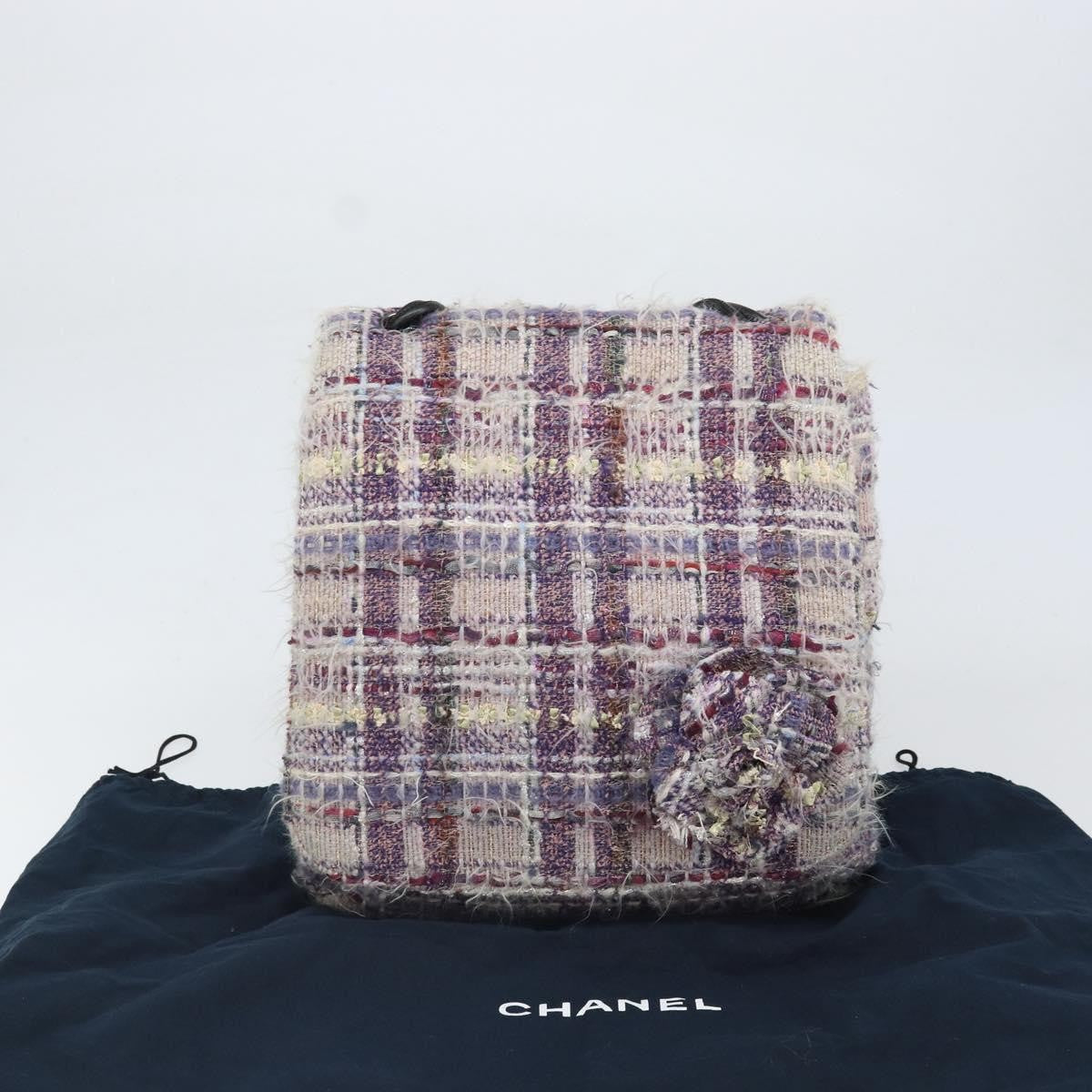 Chanel Camellia Messenger Tweed Multicolour Tweed Shoulder Bag Bag (Pre-Owned)
