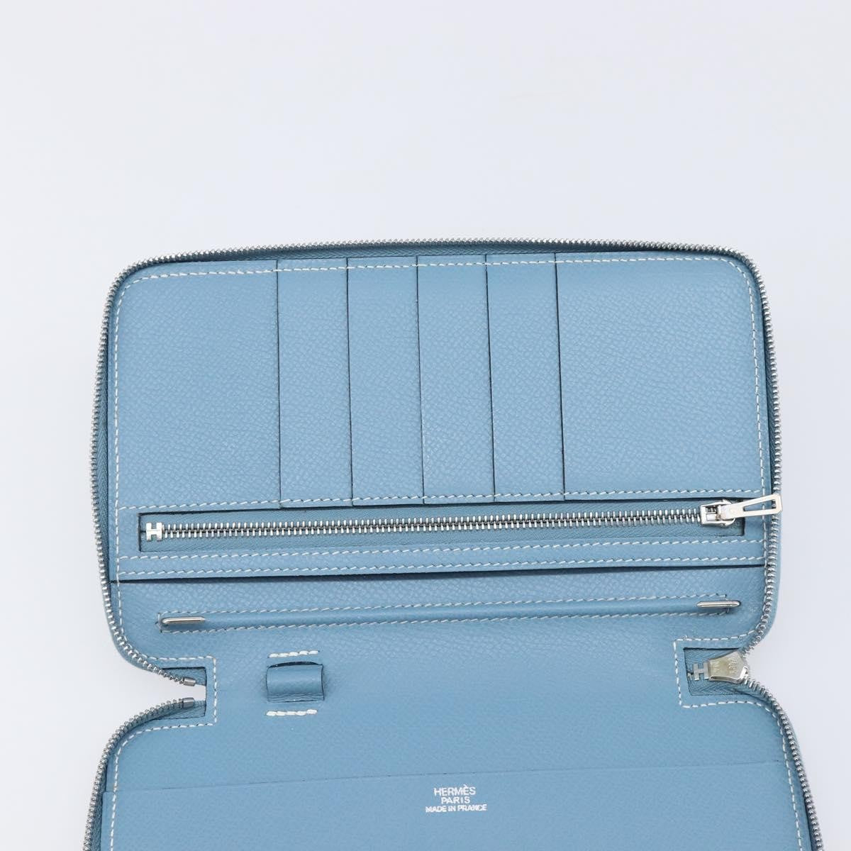 Hermes Vision Ii Agenda Epsom Blue Leather Wallets Accessory (Pre-Owned)