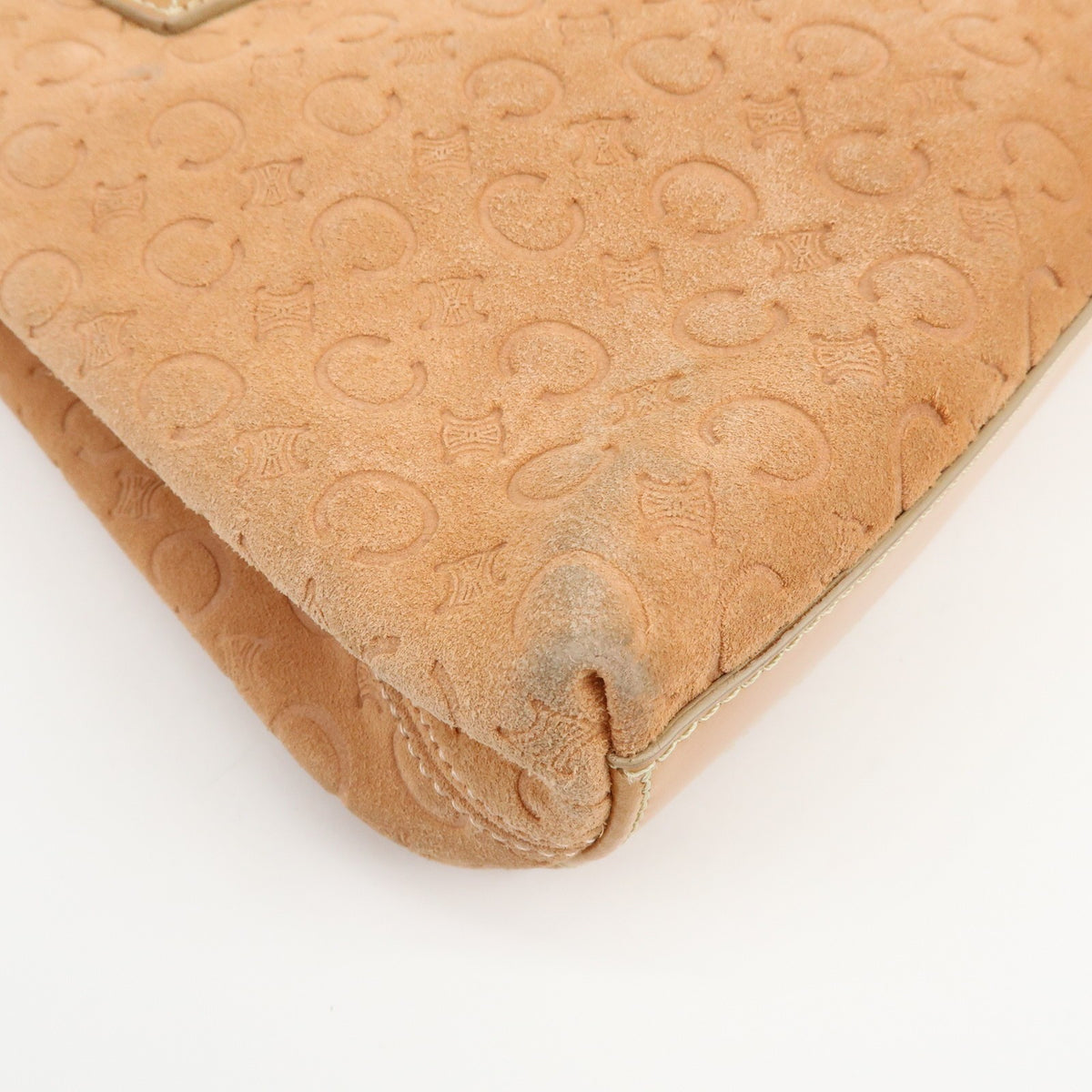 Celine C Macadam Suede Beige Suede Handbag (Pre-Owned)