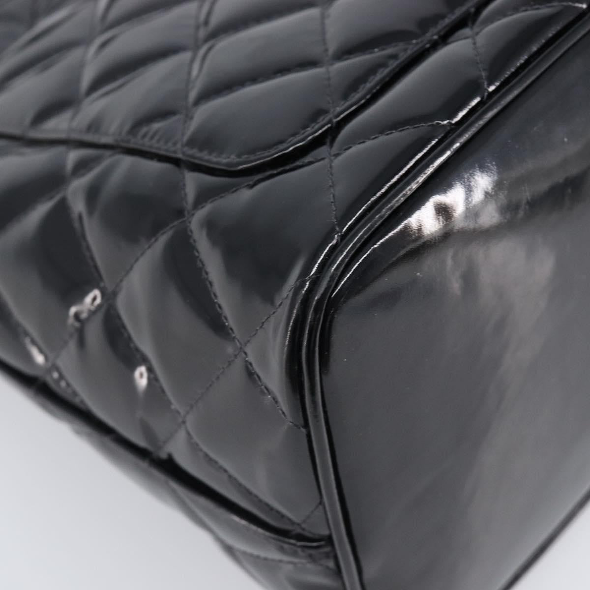 Chanel Medallion Quilted Patent Black Patent_Leather Tote Bag Bag (Pre-Owned)
