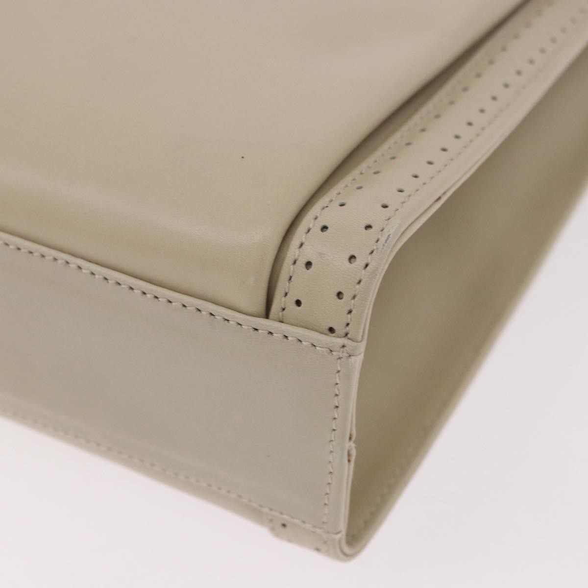 Salvatore Ferragamo Gancini Leather Beige Leather Shoulder Bag Bag (Pre-Owned)