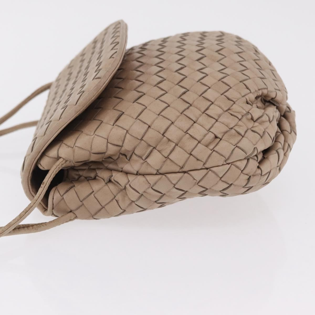 Bottega Veneta Intrecciato Shoulder Leather Beige Leather Shoulder Bag Bag (Pre-Owned)