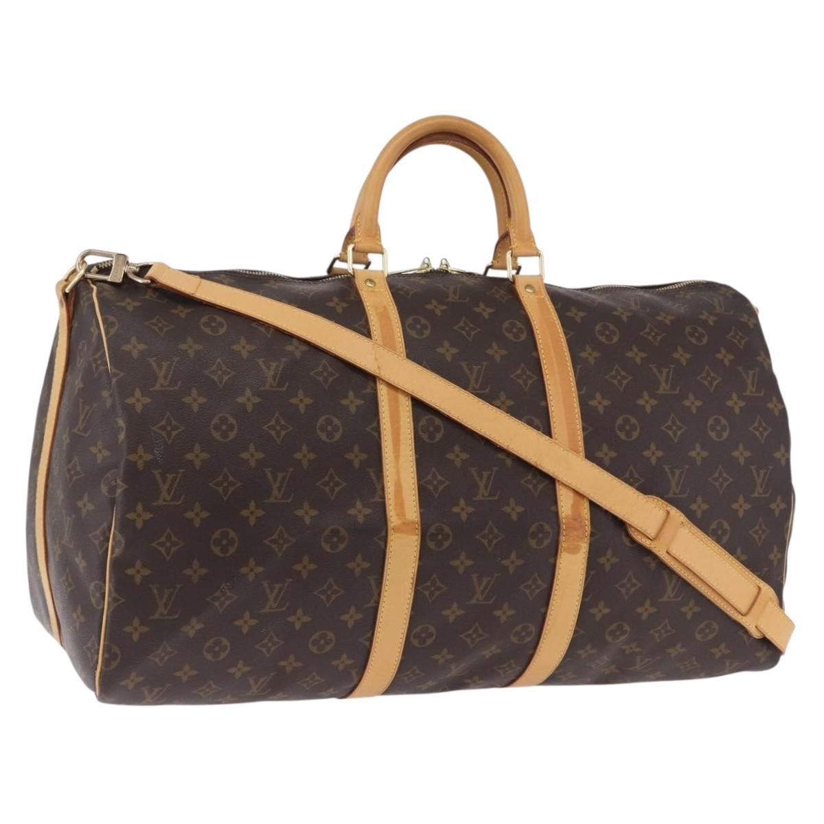 Louis Vuitton Keepall Bandouliere Monogram Canvas Brown Canvas Travel Bag Bag (Pre-Owned)