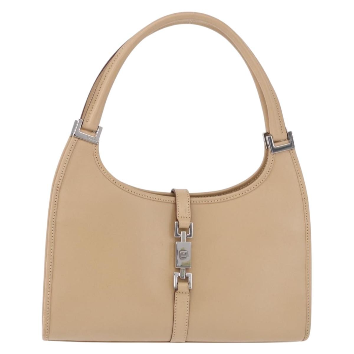 Gucci Jackie Leather Beige Leather Handbag (Pre-Owned)