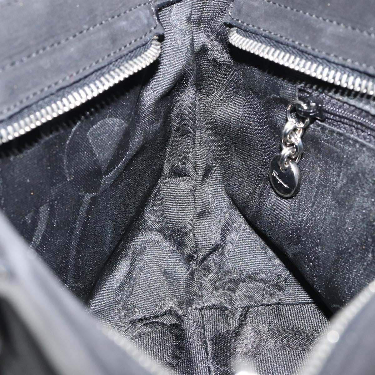 Salvatore Ferragamo Vala Suede Black Suede Handbag (Pre-Owned)