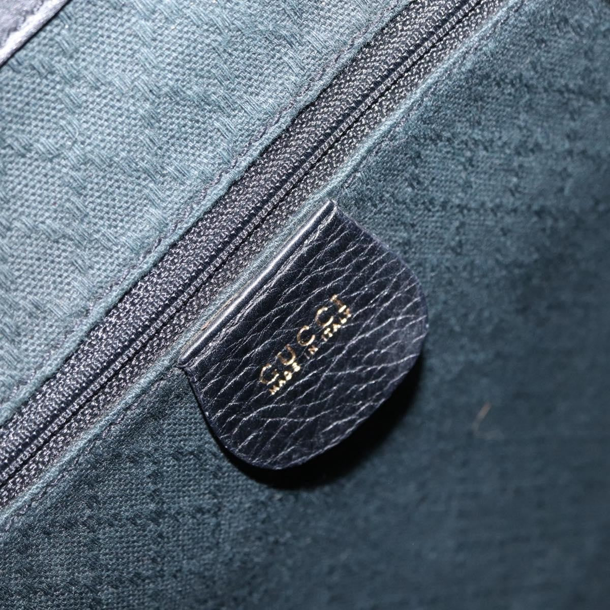 Gucci Vintage Bamboo Leather Black Leather Backpack Bag (Pre-Owned)