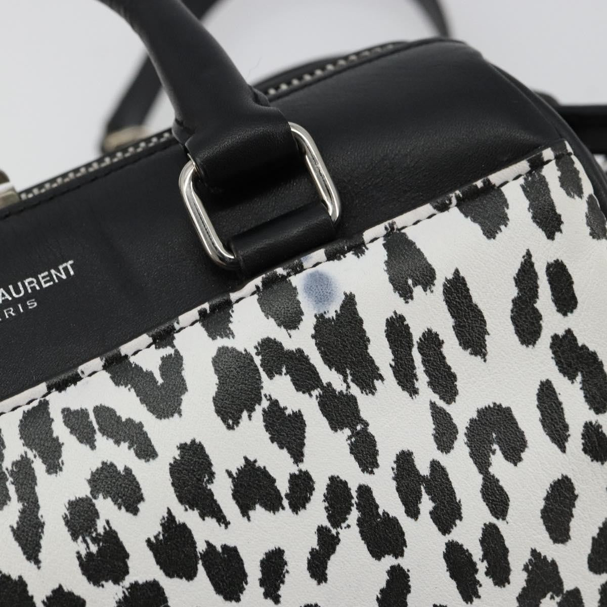 Saint Laurent Classic Baby Duffle Printed Leather Black Leather Handbag (Pre-Owned)