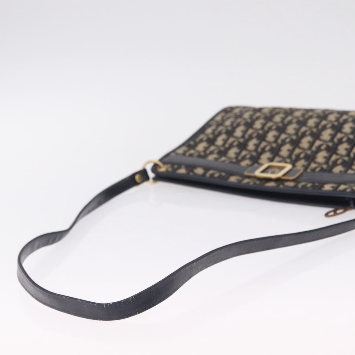Christian Dior Trotter Shoulder Canvas Navy Canvas Handbag (Pre-Owned)