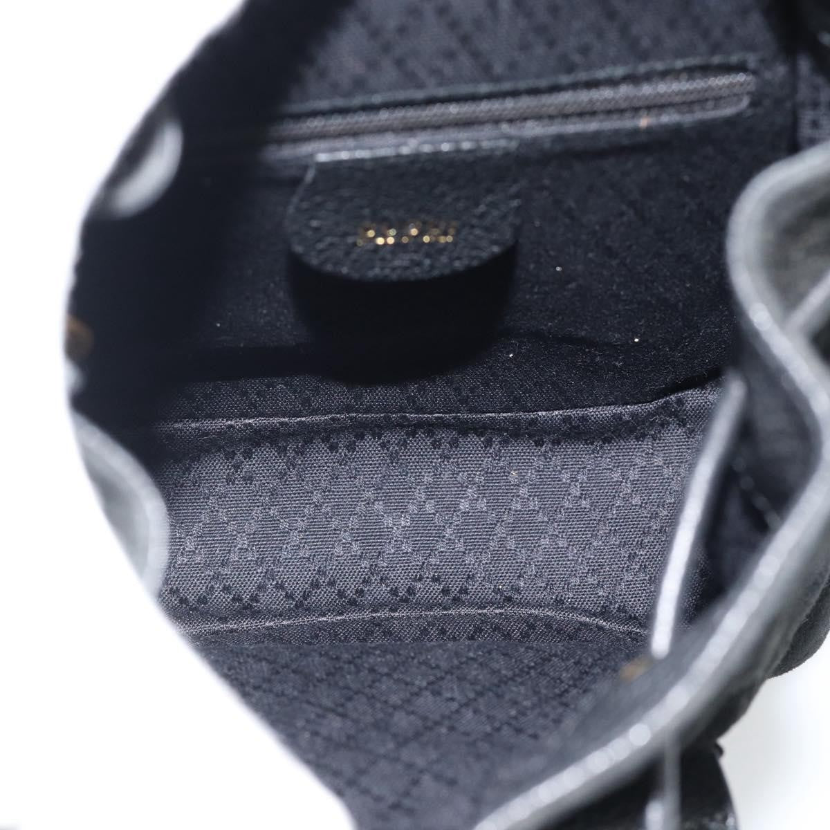 Gucci Vintage Bamboo Suede Black Suede Backpack Bag (Pre-Owned)
