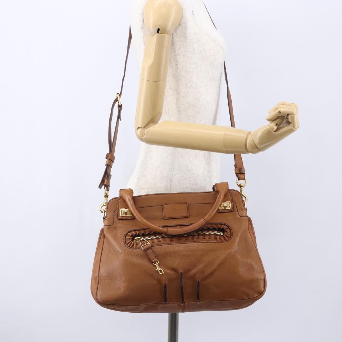 Chloe Margaret Leather Brown Leather Handbag (Pre-Owned)