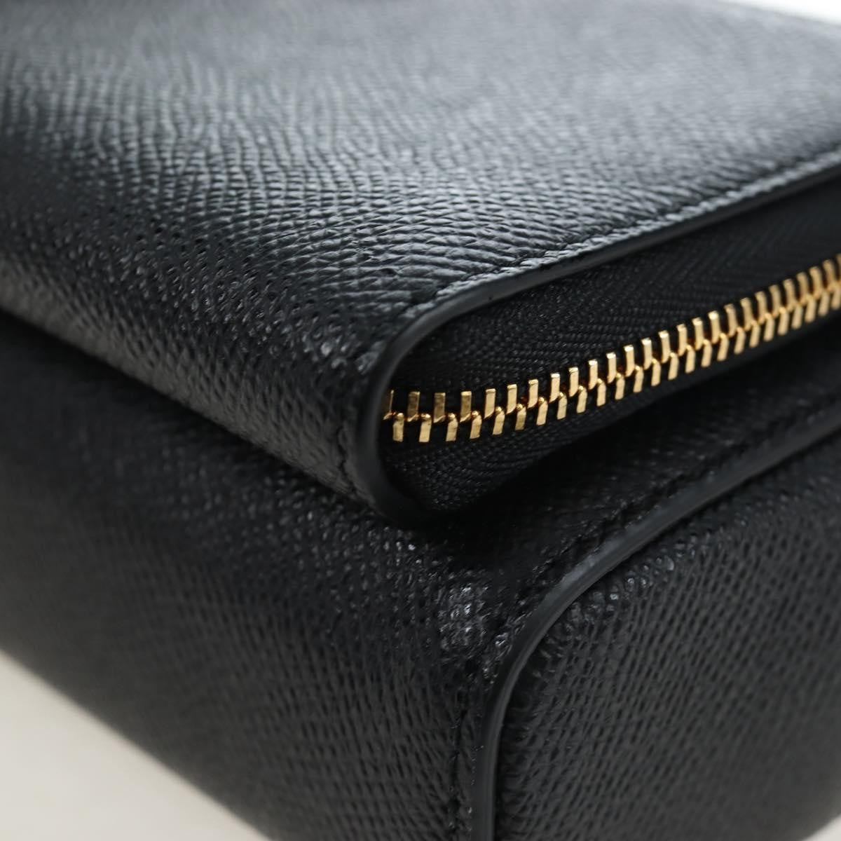 Christian Dior Caro Double Leather Black Leather Crossbody Bag Bag (Pre-Owned)
