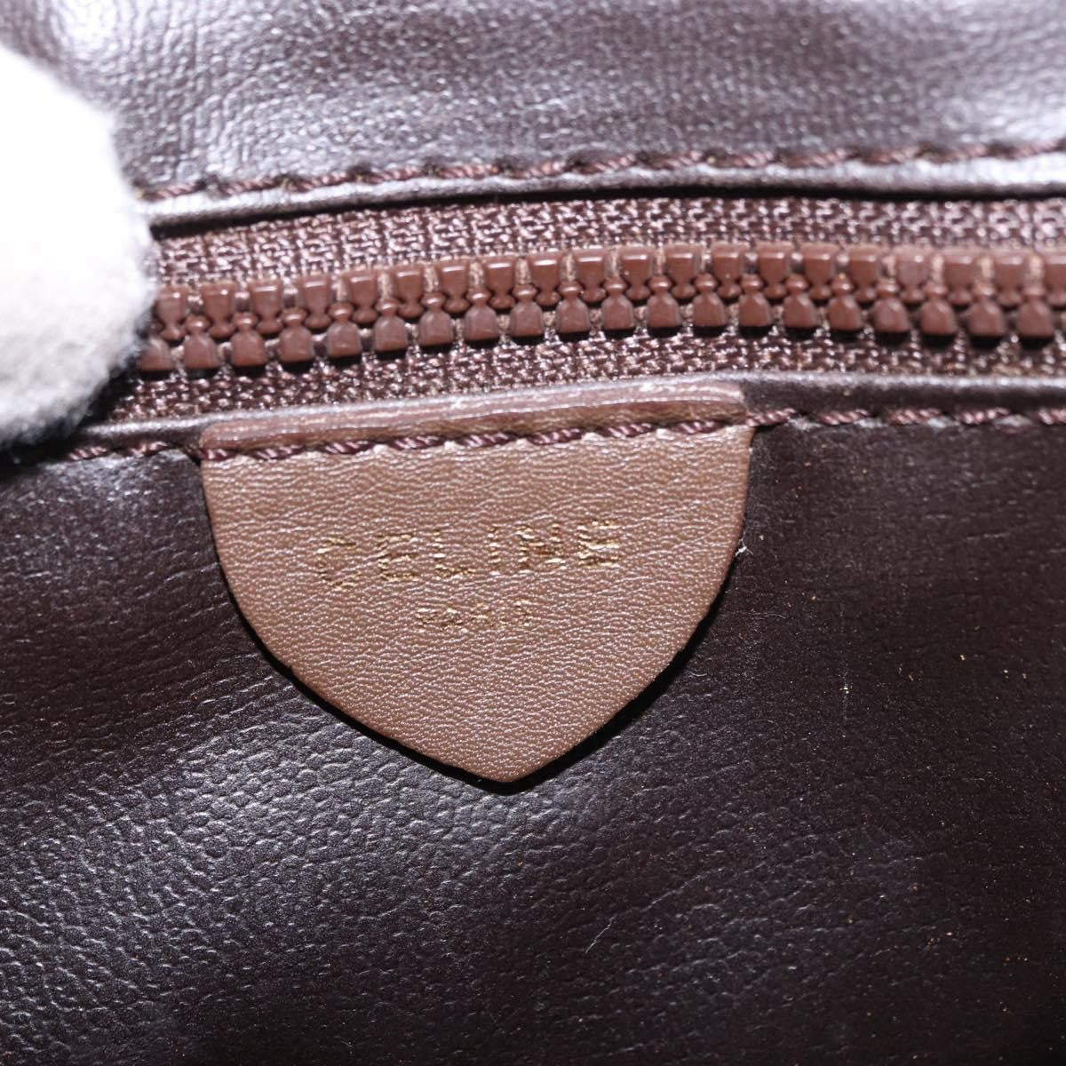 Celine Macadam Leather Brown Leather Shoulder Bag Bag (Pre-Owned)
