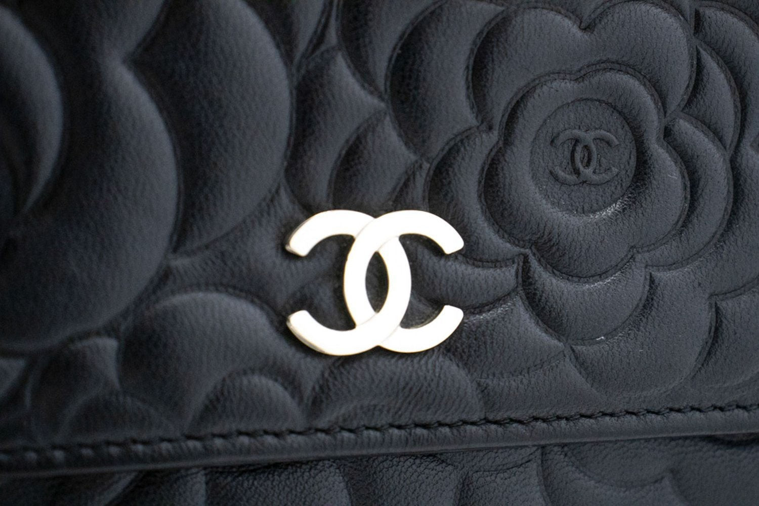 Chanel Wallet On Chain Lambskin Black Leather Shoulder Bag Bag (Pre-Owned)