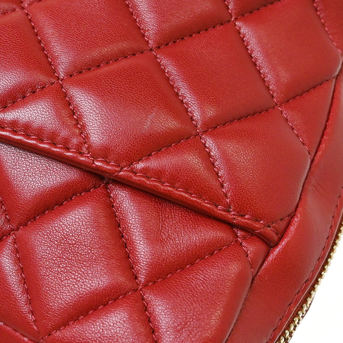 Chanel Trendy Cc Top Handle Quilted Lambskin Red Leather Handbag (Pre-Owned)