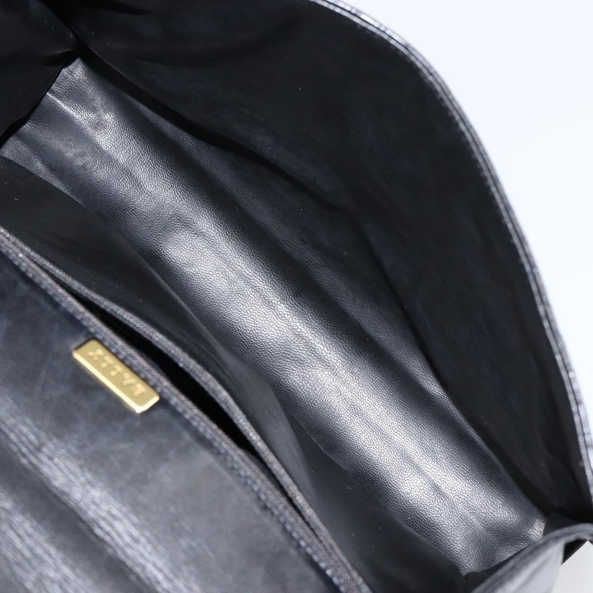 Bally Vintage Flap Quilted Leather Black Leather Handbag (Pre-Owned)