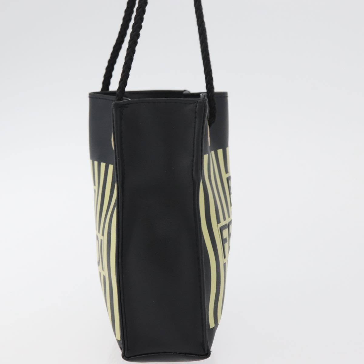 Fendi Fazzuolo Leather Black Polyester Tote Bag Bag (Pre-Owned)