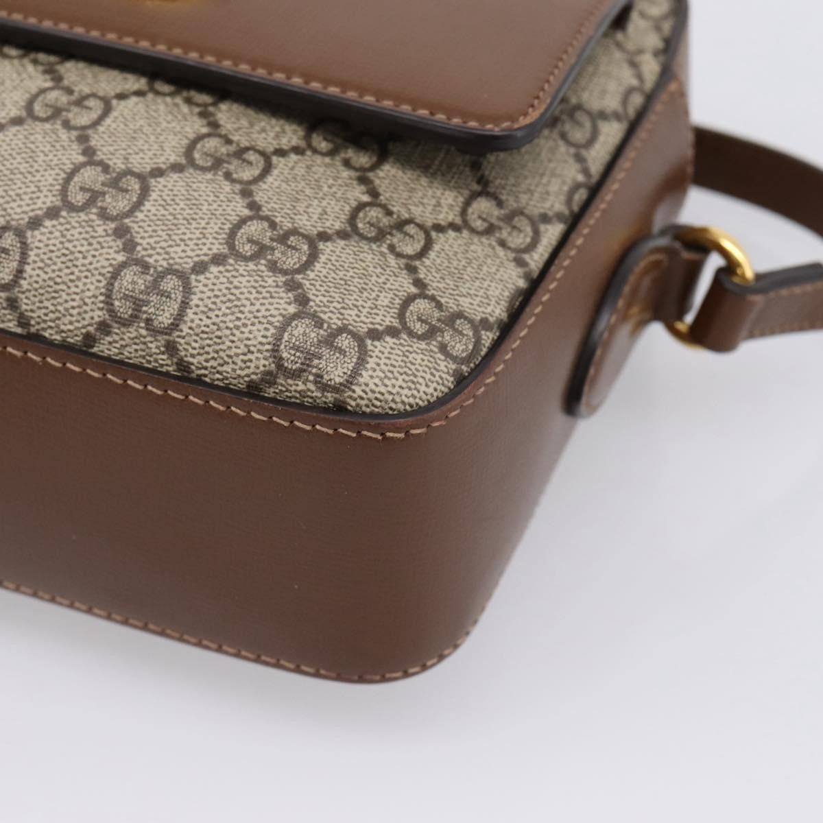 Gucci Horsebit 1955 Flap Pocket Camera Gg Coated Canvas And Leather Beige Canvas Shoulder Bag Bag (Pre-Owned)