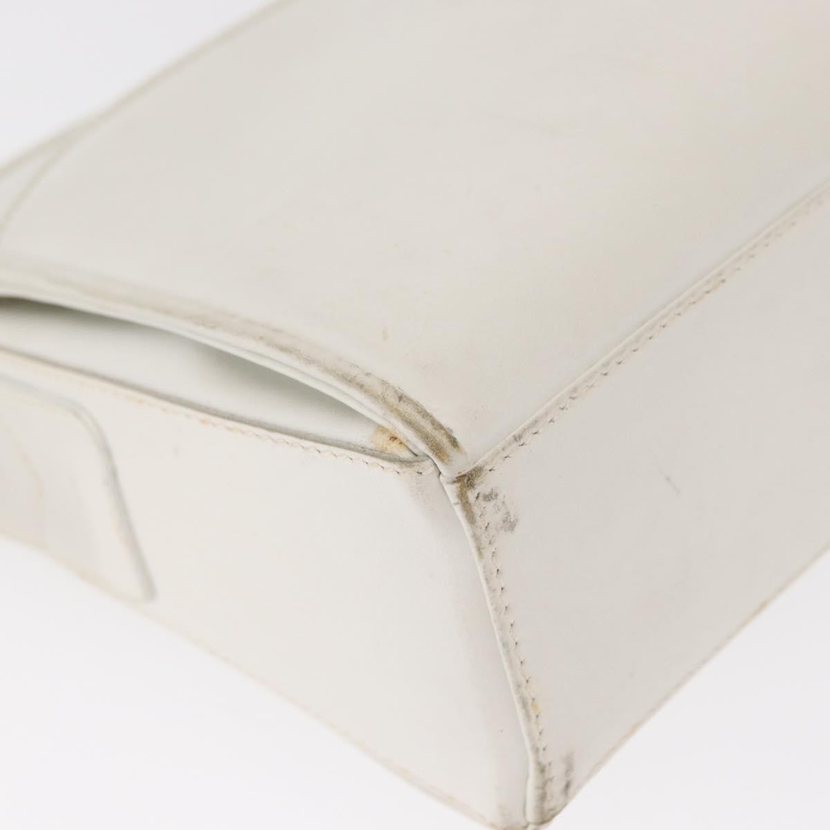 Celine Vintage Leather White Leather Shoulder Bag Bag (Pre-Owned)