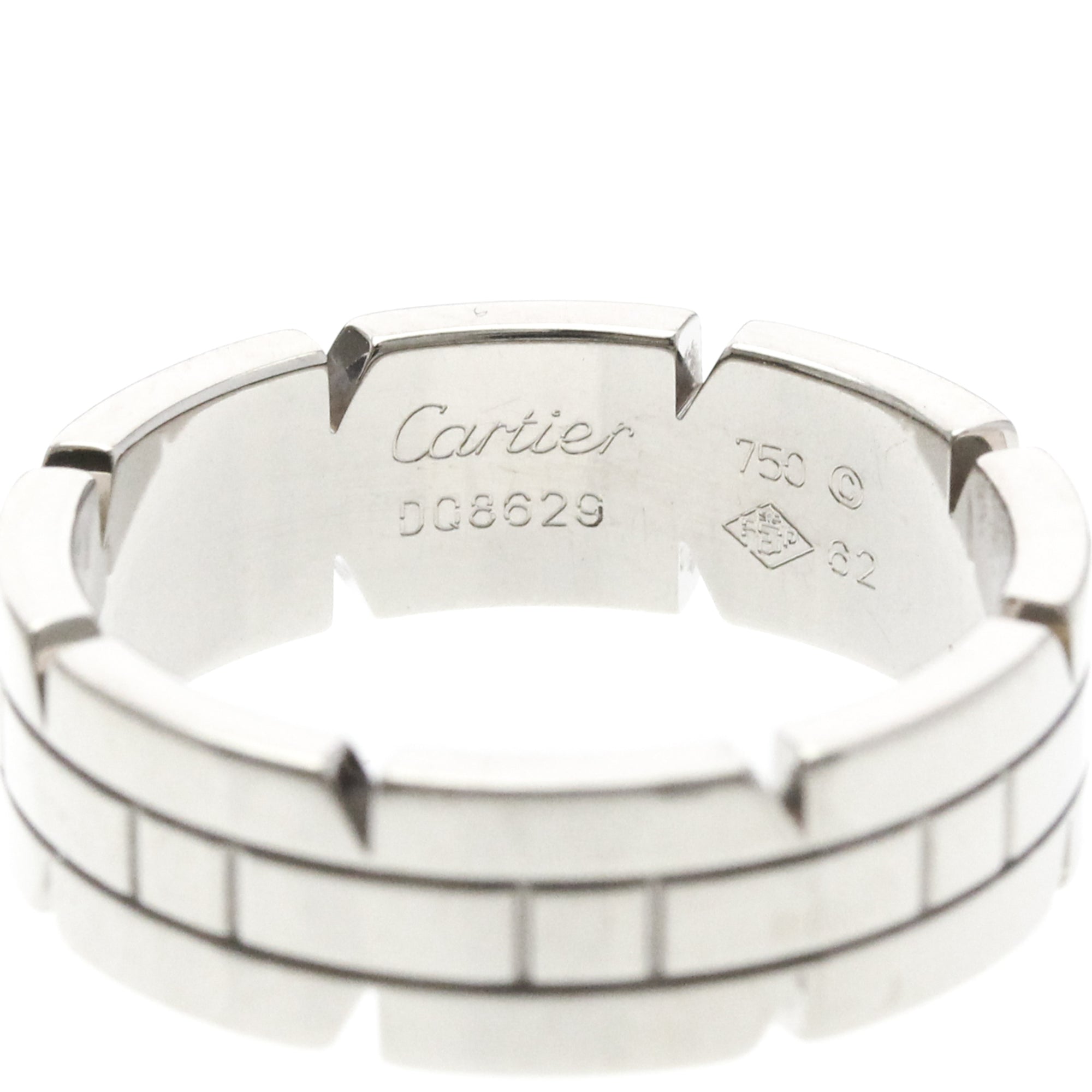 Cartier Tank Francaise 18K White Gold Silver White_Gold Ring Jewelry (Pre-Owned)