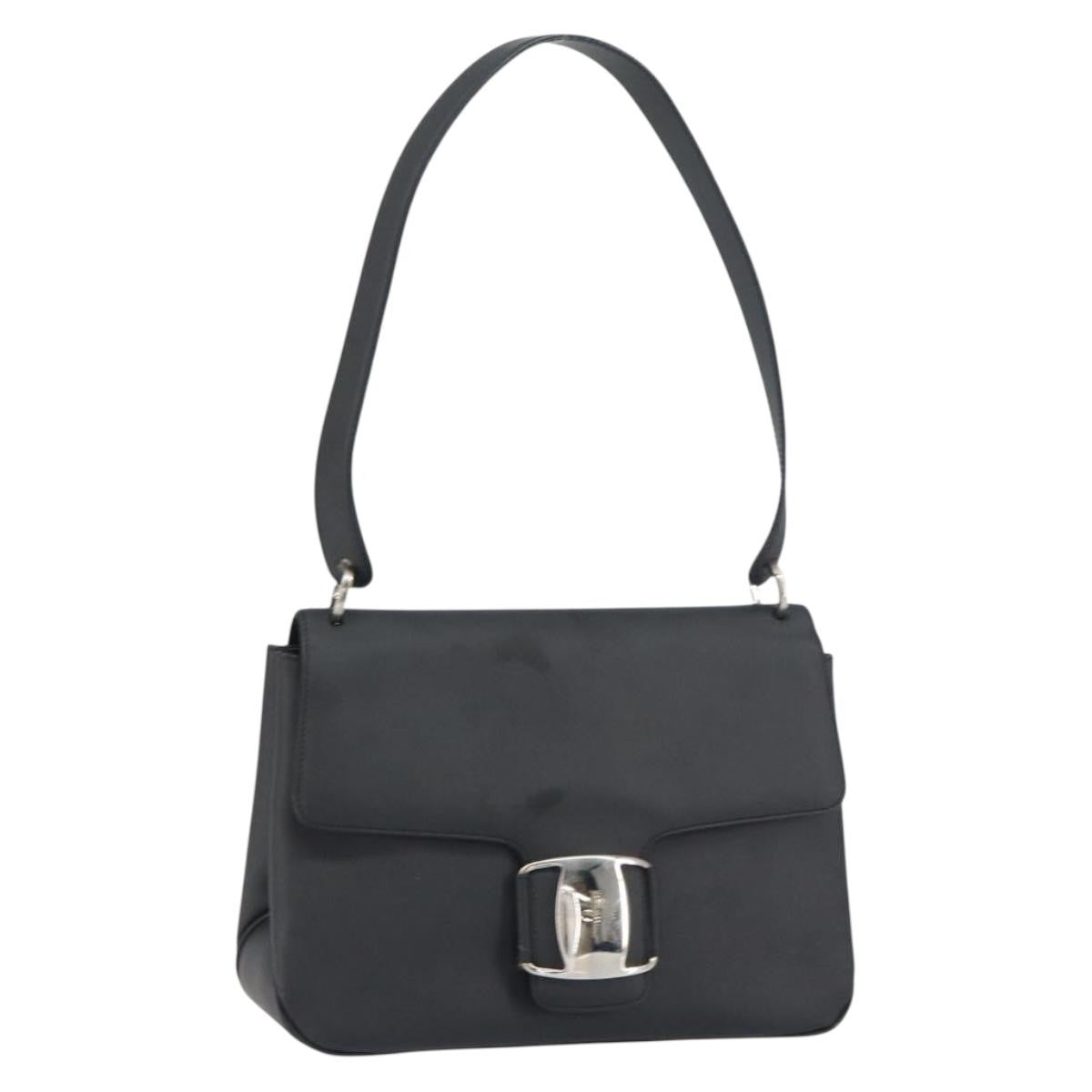 Salvatore Ferragamo Vala Leather Black Patent_Leather Shoulder Bag Bag (Pre-Owned)