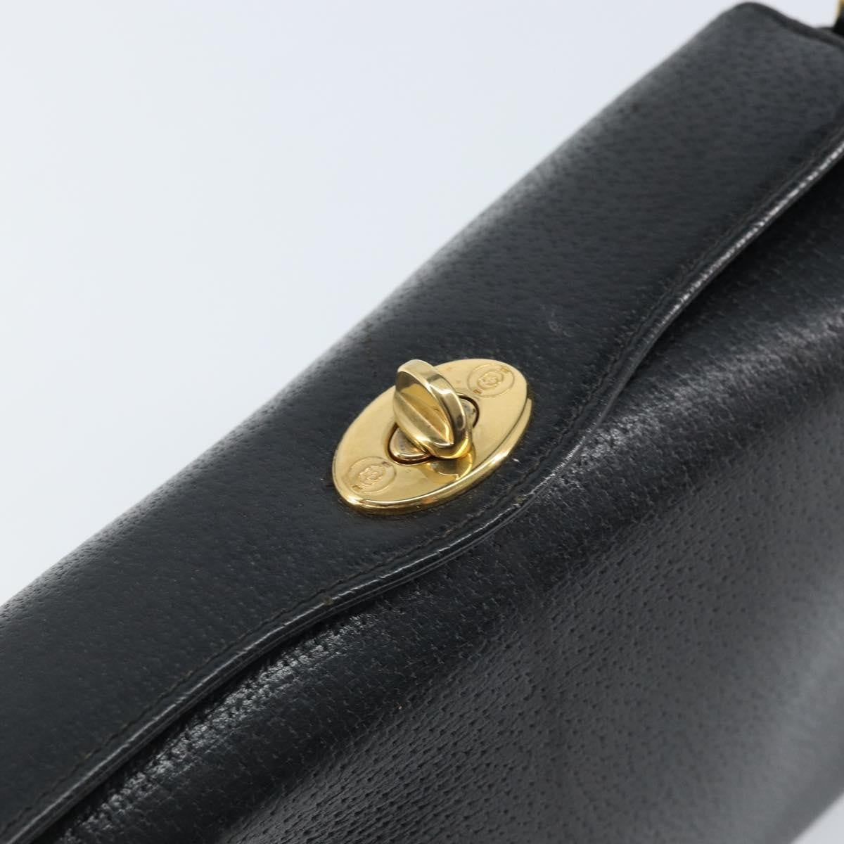 Gucci Vintage Convertible Bamboo Box Leather Black Leather Handbag (Pre-Owned)