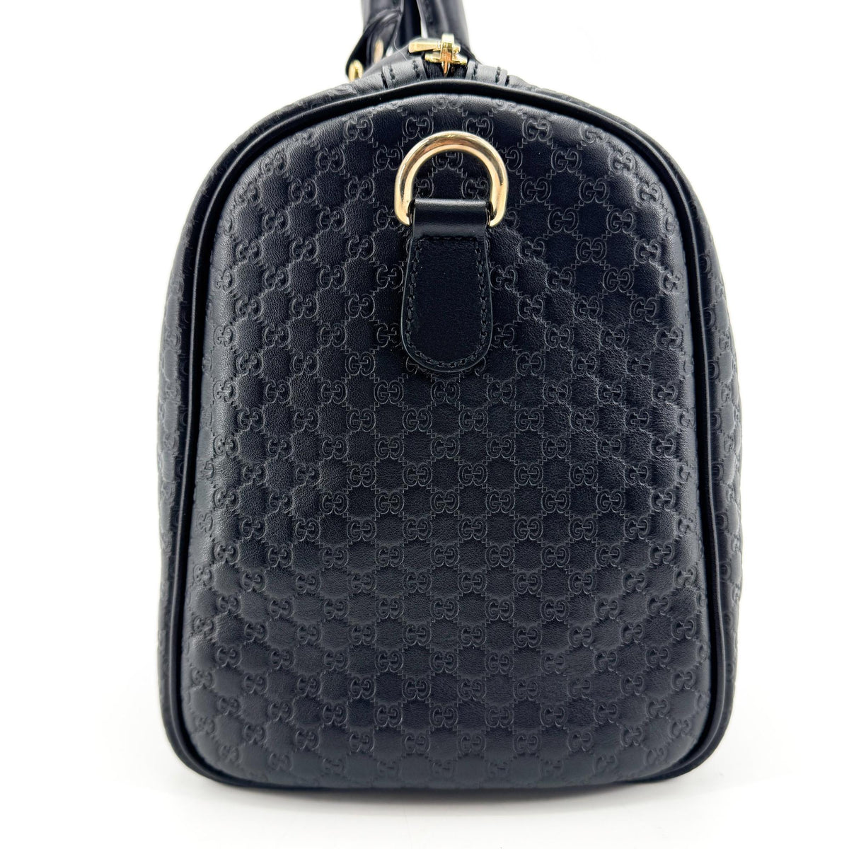 Gucci Joy Boston Microguccissima Leather Black Leather Handbag (Pre-Owned)