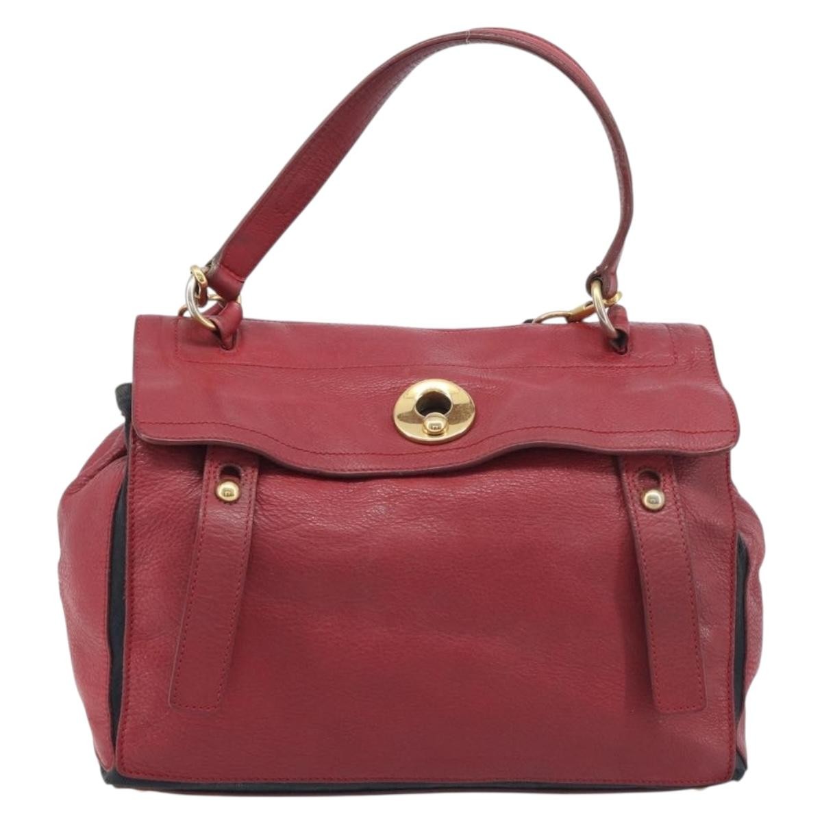Saint Laurent Muse Two Leather Red Leather Handbag (Pre-Owned)