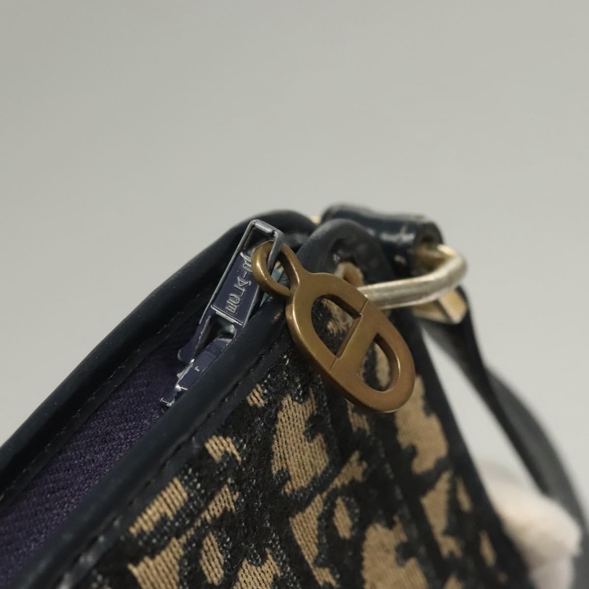Christian Dior Vintage Trotter Canvas Navy Canvas Shoulder Bag Bag (Pre-Owned)