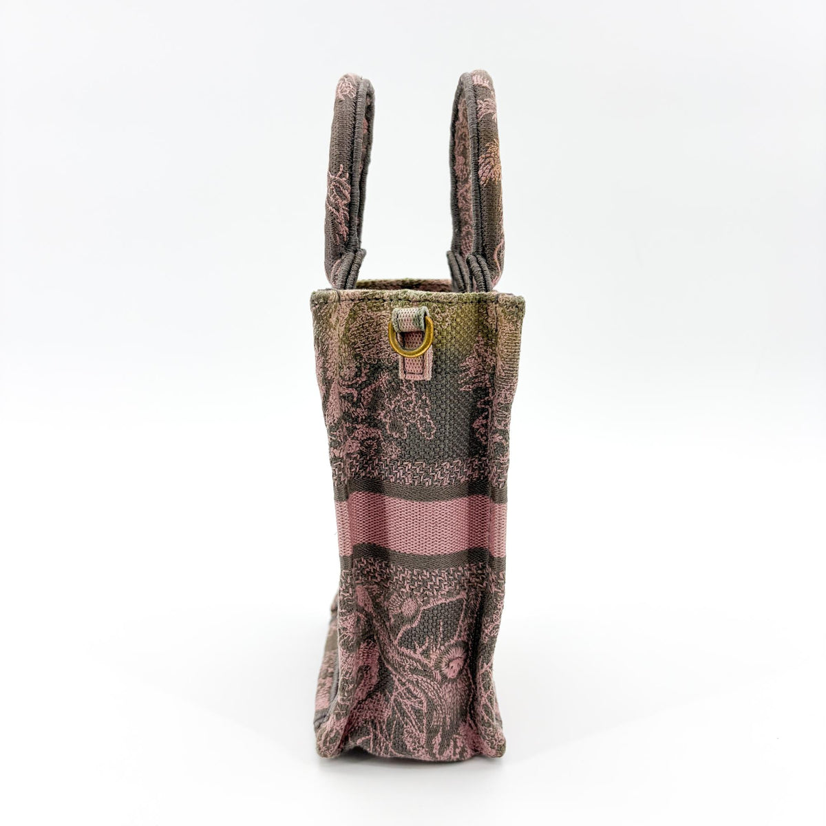 Christian Dior Book Tote Phone Embroidered Canvas Pink Canvas Tote Bag Bag (Pre-Owned)