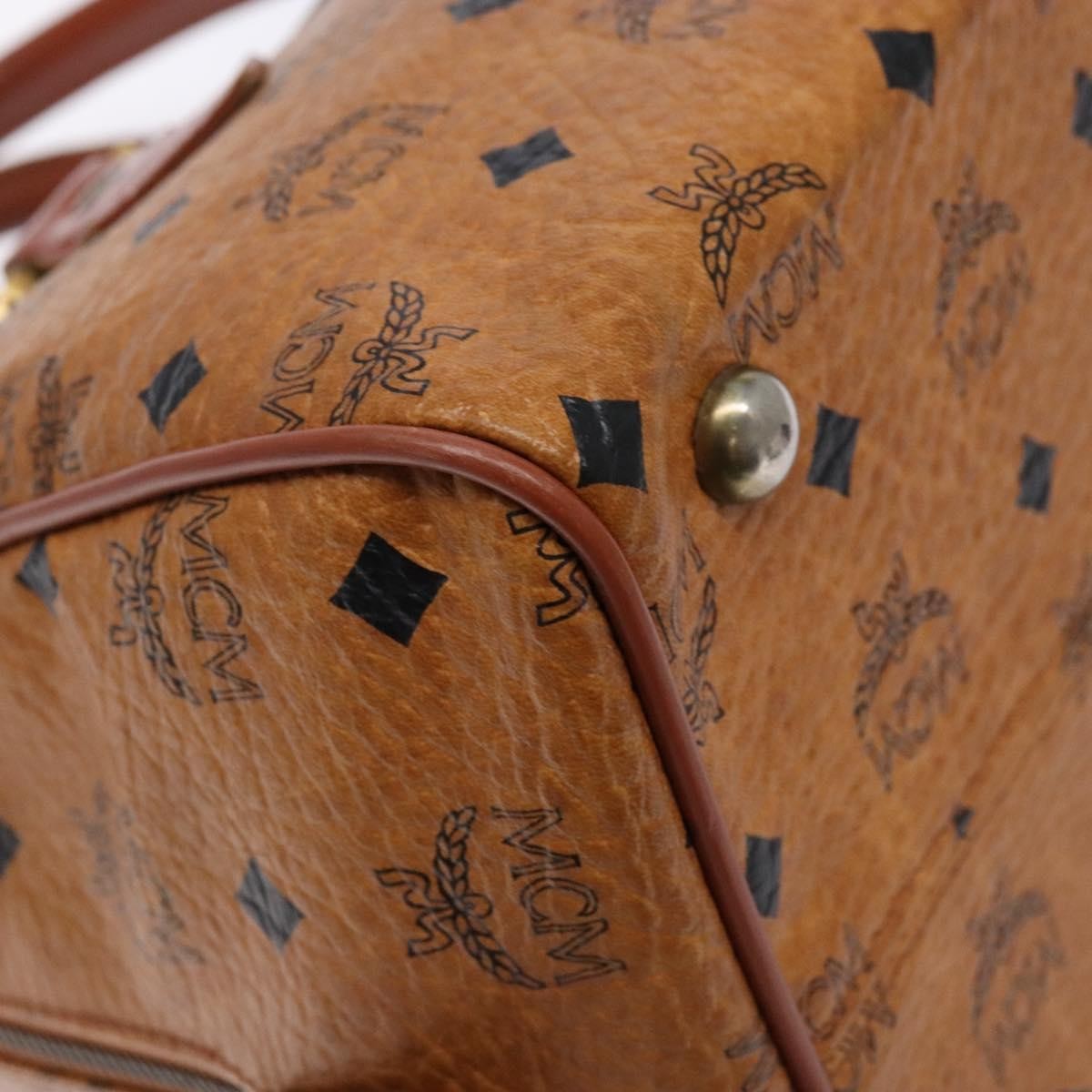 MCM Visetos Logogramme Leather Brown Leather Handbag (Pre-Owned)