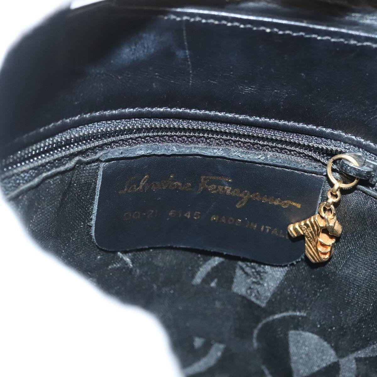 Salvatore Ferragamo Vintage Leather Black Leather Handbag (Pre-Owned)